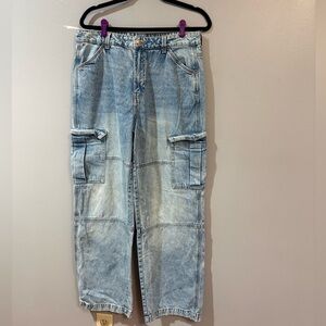 H&M Light Blue Cargo Jeans